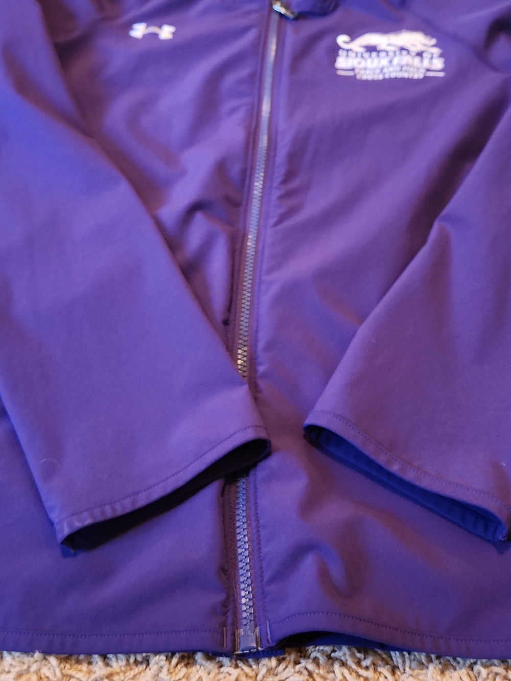 Under Armour Purple Full-Zip Track Jacket with Sioux Falls University Logo Small - Picture 6 of 8